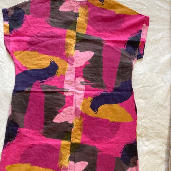 KAKTUS Plus Made In Italy Linen Brush Stroke Dress - Picture 2 of 15